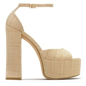 Platform Block Heel, Neutral - Brand New!